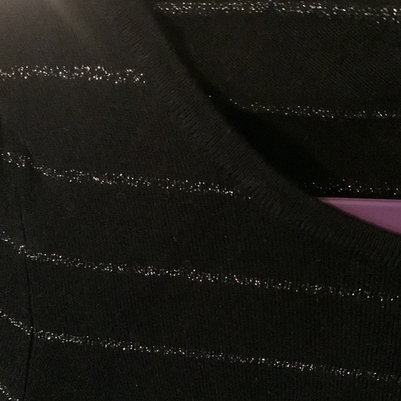 Express top. Black and metallic silver stripes. Size small. - Picture 3 of 6